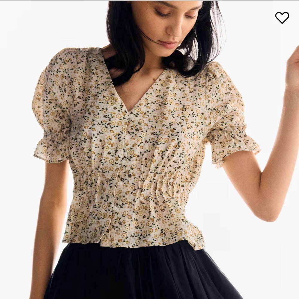 H&M Floral Peplum Blouse NWT